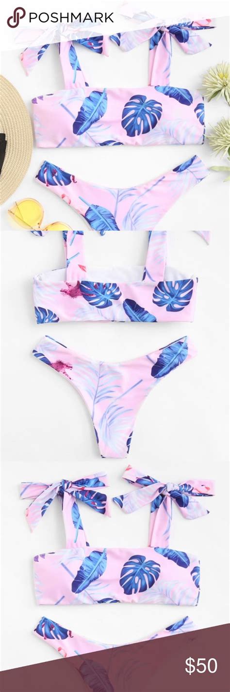 Pastel Pink Bikini With Floral Print And Bows Pink Bikini Fashion Tips