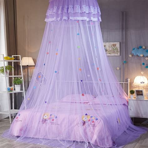Luxury Princess Pastoral Lace Bed Canopy Net Crib Round Hoop Princess