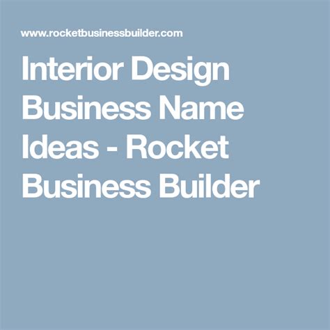 Interior Design Business Name Ideas Rocket Business Builder