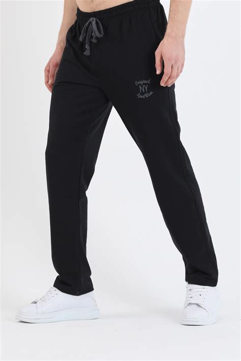 Mens Plain Black Sweatpants 7store