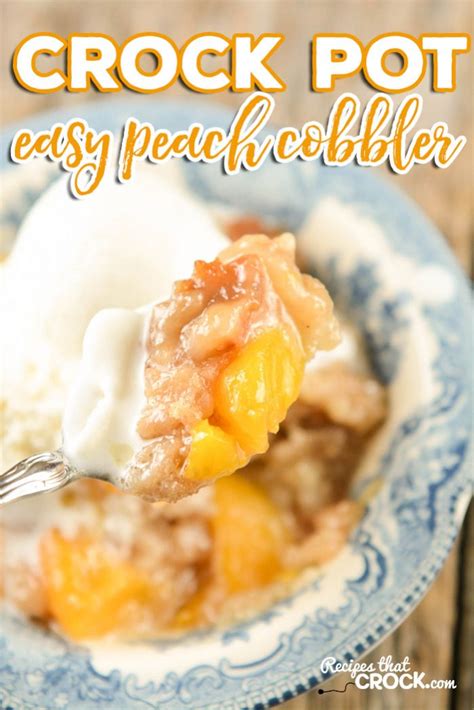 Never made peach cobbler before cause i'm not so good with making pie crust. Easy Crock Pot Peach Cobbler - Recipes That Crock!