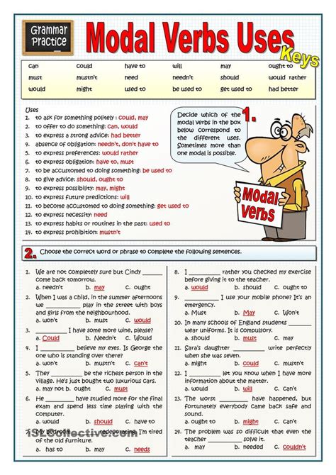 modal verbs  english grammar worksheets english