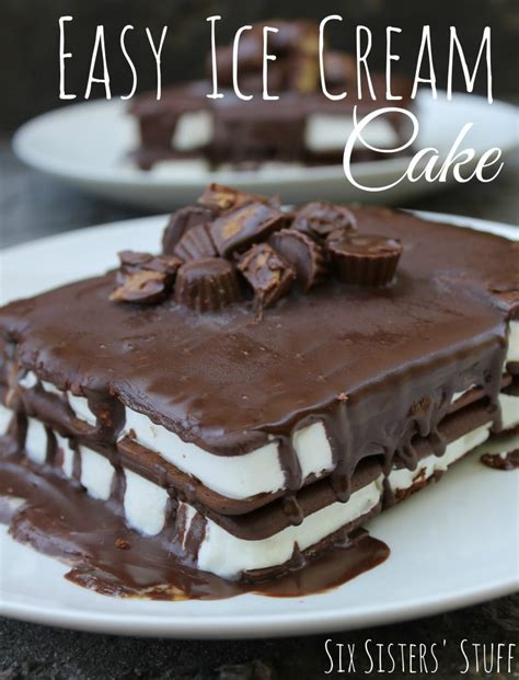 Blend cake mix, water, eggs, and oil in a large bowl at low speed until moistened, about 30 seconds. Easy Ice Cream Cake {4 Ingredients!} | Six Sisters' Stuff