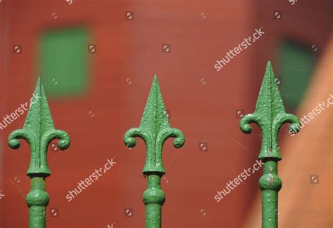 Green Spikes Metal Fence Editorial Stock Photo Stock Image Shutterstock