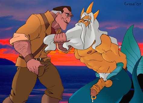 Rule 34 Bara Clayton Creed Crossover Disney Gay King Triton Tarzan The Little Mermaid Yaoi