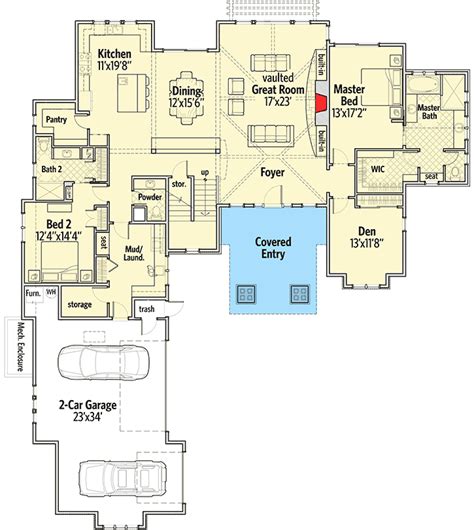 Plan 54226hu Exceptional 3 Bedroom Craftsman With Bonus Room House