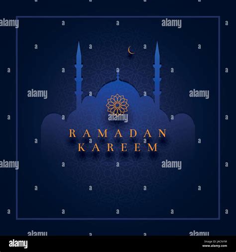 Islamic Greeting Card Design For Ramadan Kareem Paper Art Style Vector