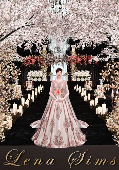 Lena Sims Melisa Dress Veil Set Atelier Lena Sims 4 Wedding