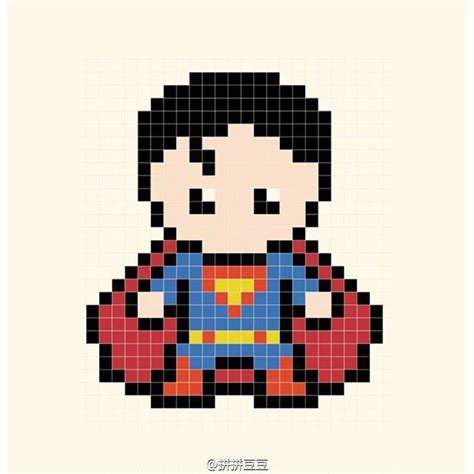 Superman Perler Bead Pattern Padrão Ponto Cruz Bordado Ponto Cruz