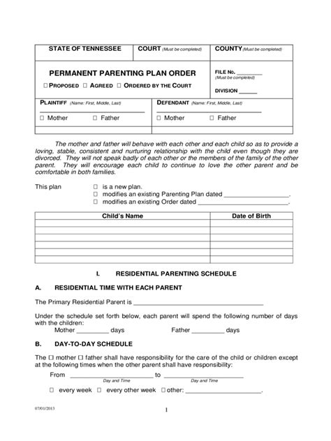 Tennessee Divorce Forms Free Templates In Pdf Word Excel To Print Tennessee Official Divorce
