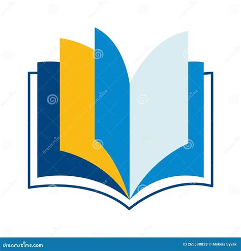 Open Book With Colorful Pages Flat Icon Stock Vector Illustration Of