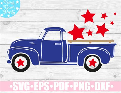 4th of July Truck SVG / Old Vintage Truck Svg / Patriotic Svg | Etsy