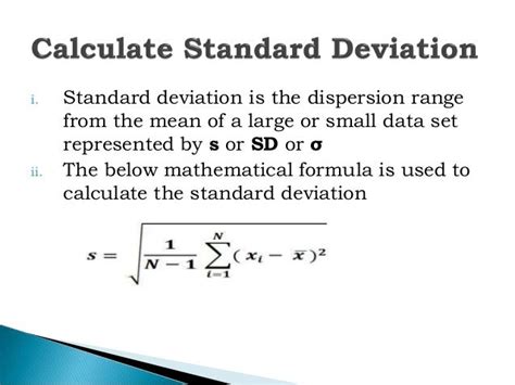 Calculating For Standard Deviation