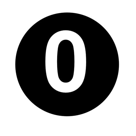White Numeral 0 Centered Nside Black Circle Clip Art At
