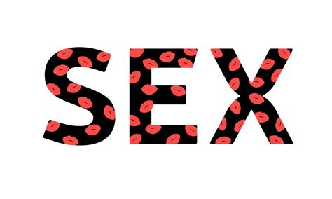 Letras Para A Palavra Sexo Lábios Em Fundo Preto Muitos Lábios Vermelhos Ilustração Vetorial