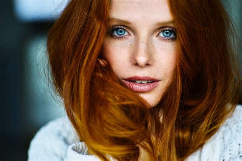 Girl Model Redhead Face Woman Eyes Coolwallpapersme