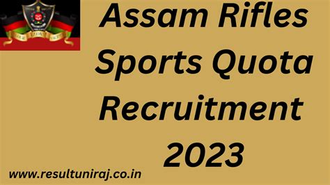 Assam Rifles Sports Quota Recruitment Apply Online Eligible Criteria