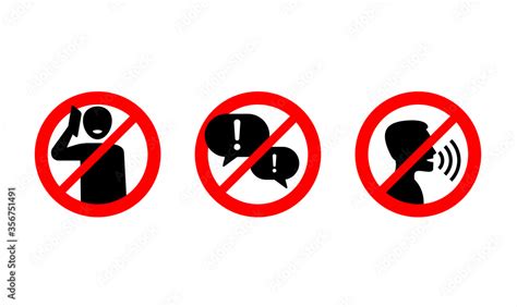 No Phone Talking Silence Please Keep Quiet Prohibition Vector Sign