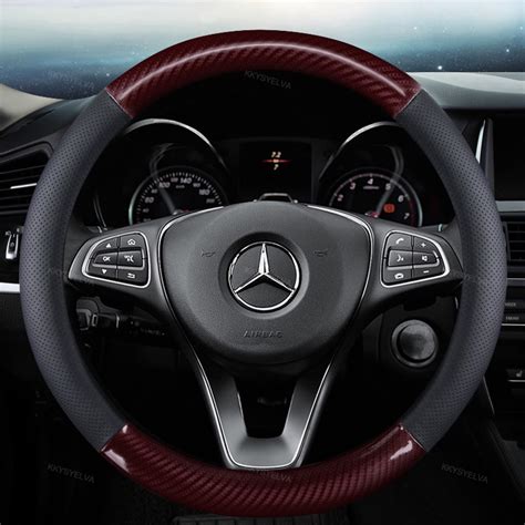 Carbon Fiber Genuine Leather Car Steering Wheel Cover For All