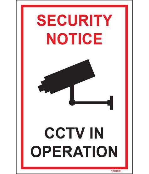 Nplabel Cctv In Operation Caution Sign Label Sticker Vinyl 100x150mm
