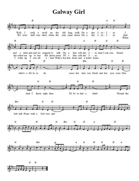Galway Girl Galway Girl Piano Chords Songs Guitar Lessons