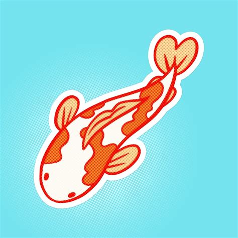 Download Premium Psd Image Of Cute Cartoon Koi Carp Fish Sticker With