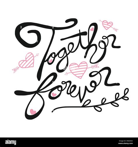 Together Forever Word Lettering Illustration Stock Vector Image And Art