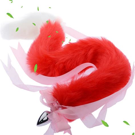 80cm Ultra Long Small Fox Tail Anal Plug Sex Toys For Adult Stainless Steel Metal Butt Plug