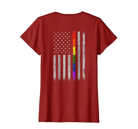 Amazon Com Pride Lgbt Rainbow American Flag Gay Pride Rainbow T Shirt