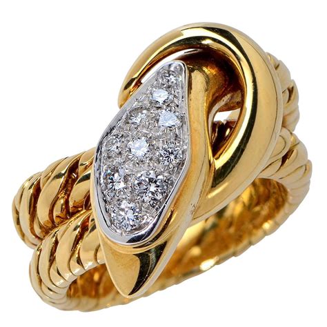 Pomellato Diamond Gold Snake Ring At 1stdibs