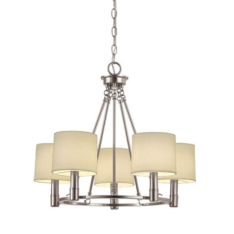 No (615) no (integrated led) (3) yes (77) number of bulbs required. Portfolio 5-Light Aztec Brushed Nickel Chandelier - Lowes ...