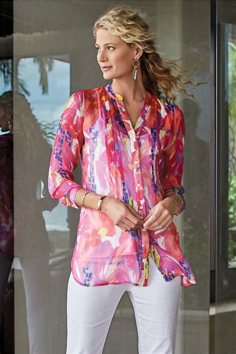 Soft Surroundings Summer Festival Tunic And Cami Magenta Xs 2 4 In