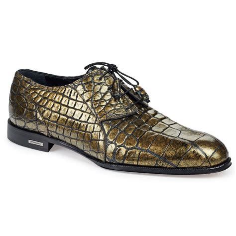 Mauri Atlas 4649 Metallic Brass Genuine Alligator Dress Shoes 1349