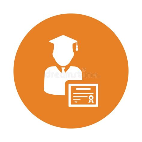 Certificate Diploma Degree Icon Orange Color Design Stock Vector