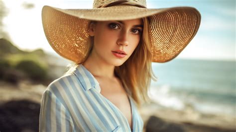 Free Download Beautiful Girl With Hat 2048x1152 Wallpaper Teahubio