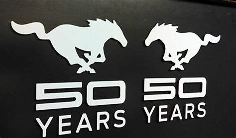 1 Set 50th Anniversary Mustang Vinyl Decal Car Sticker 6 Inch Right
