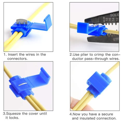 Airic Quick Splice Snap Wire Connectors Blue Self Stripping Splice