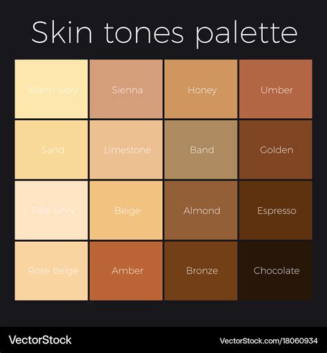 Skin Tones Skin Color Palette Skin Color Chart Colors For Skin Tone