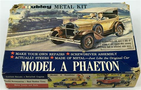 Lot Vintage 1970s Hubley Model A Phaeton Metal Model Car Kit Ubuilt