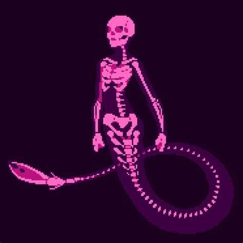 Mermaid Skeleton Rpixelart