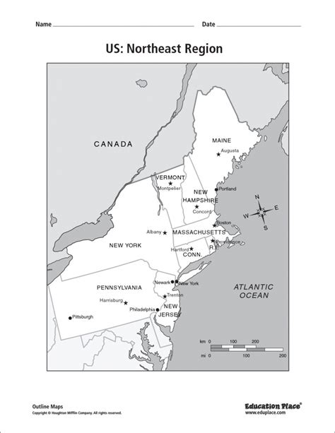 Printable Northeast Us Map Printable Us Maps