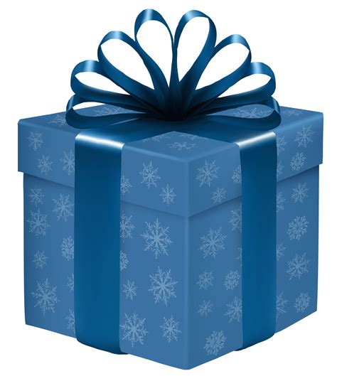 Blue Gift Box With Snowflakes PNG Clipart Best WEB Clipart