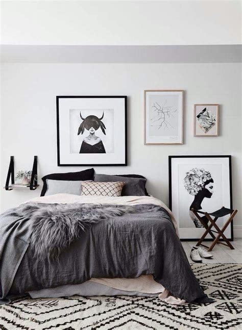 Artful Grey Scale Black And Pops Of Mink Bedroom Ideas Grey Room