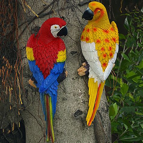 Garden Decorative Resin Parrot Wall Hanging Decoration Crafts Parrot