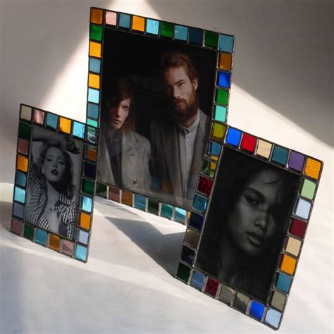 Stained Glass Picture Frame 4x6 Color Squares Etsy