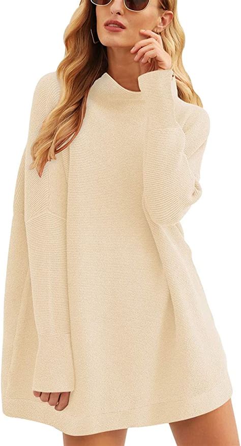 zesica women s turtleneck batwing sleeve loose oversized chunky knitted pullover sweater jumper