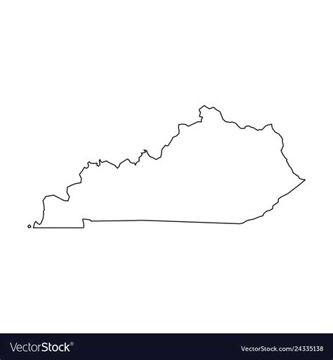 Kentucky State Usa Solid Black Outline Map Vector Image
