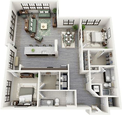 95630 apartment rent prices and reviews 1 bedroom. 19 Awesome 3D Apartment Plans With Two Bedrooms - Part 1