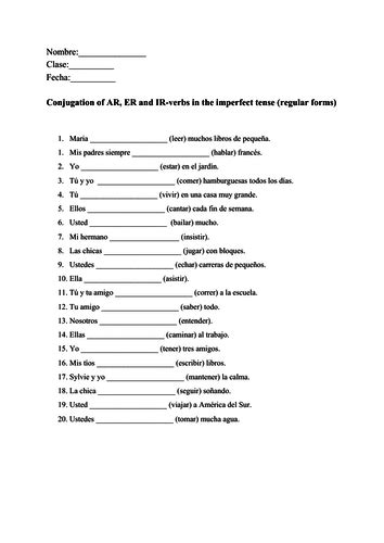 Spanish Imperfect Tense Bundle 3 Fun No Prep Worksheets Teaching