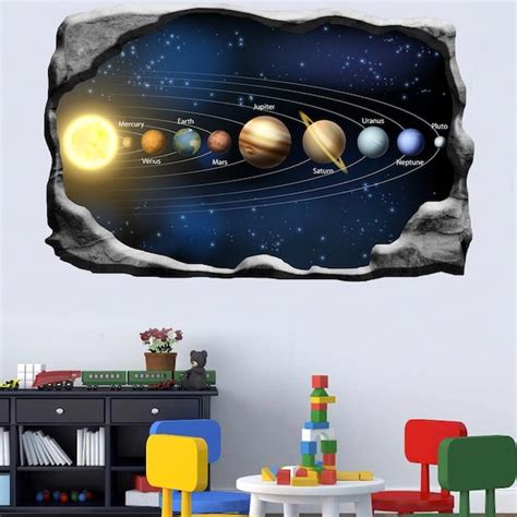 Space Solar System Planets Wall Mural Sticker Poster Decal Etsy